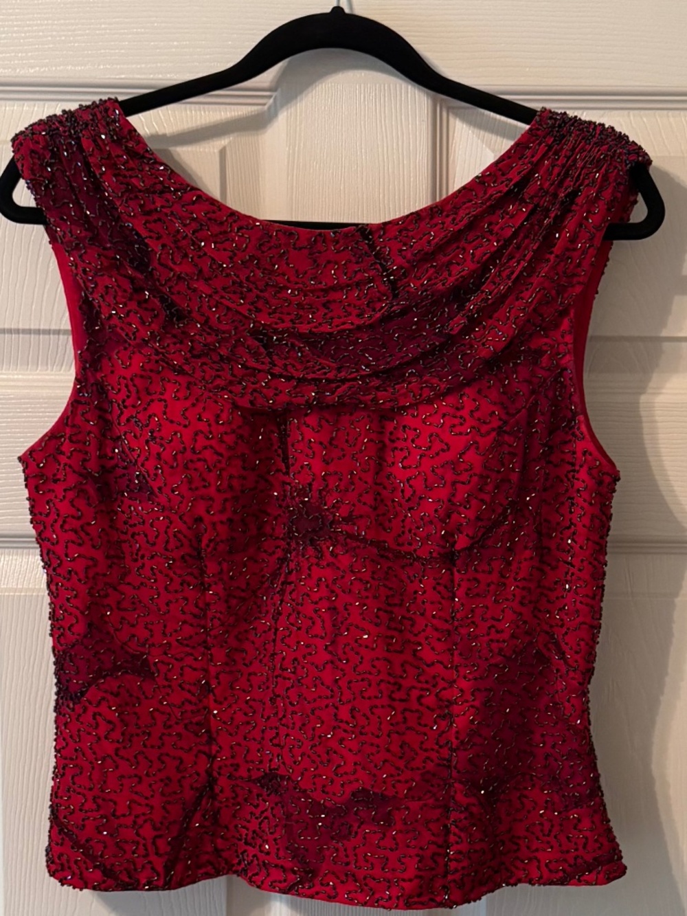 Cecily Brown Red Beaded Top